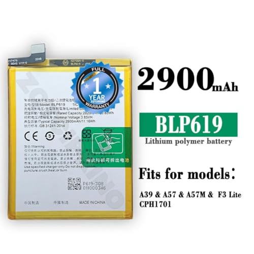 Image of Original BLP619 Battery for Oppo A57, A57T CPH1701 Battery with 1 Year Warranty**** (B50)