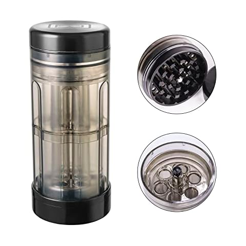 Free Boy 2.8 Inch Large Aluminium Grinder Transparent Cone Loader & Storage 3 in 1,Cone Pre Roll Filler Machine,Simple Grinders,Cone Rolling Machine| Cone Loader with Broom& Brush Cover
