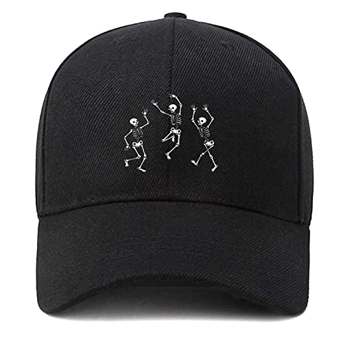 Dancing Skeleton Baseball Cap Adjustable Unstructured Cotton Dad Hat Sun Protection Hats Printed Baseball Cap Men's And Women's Baseball Cap Outdoor Sports Baseball Cap Great Gift #TOP20