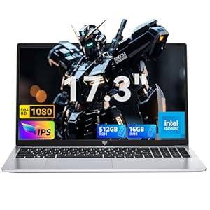 ACEMAGIC 17.3 inch Laptop with Quad-Core N-97 Processor up to 3.6GHz (Beat N95/N4500) 16GB RAM DDR4 512GB M.2 SSD Laptops, Support WiFi 5, BT5.0, 3*USB3.2, HDMI, ype-C, 1080 FHD, 6000mAh Long-Battery