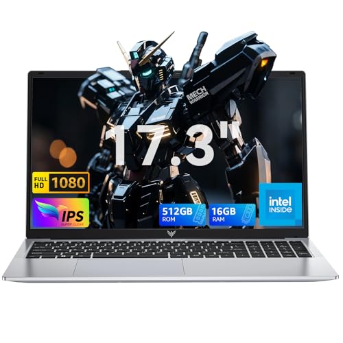 ACEMAGIC 17.3 inch Laptop with Quad-Core N-95 Processor up to 3.4GHz (Beat N5205/N5095) 16GB RAM DDR4 512GB M.2 SSD Laptops, Support WiFi 5, BT5.0, USB3.2, HDMI, Type-C, 1080 FHD, 6000mAh Long-Battery