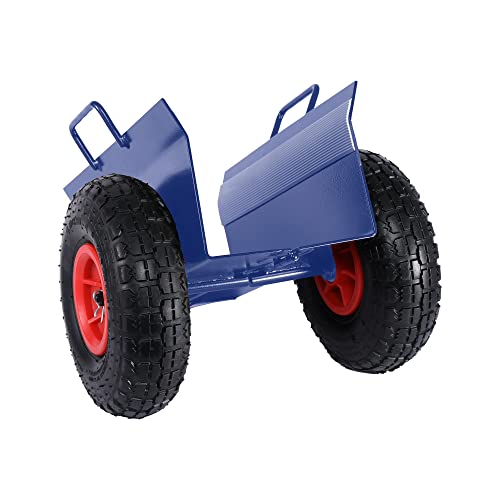 Heavy Duty Panel Dolly, Extended Model Slab Dolly W/Handle & 2 10" Pneumatic Wheels 600Lbs Capacity For Drywall Sheet Heavy Appliance & Material Handling All Terrain Moving Cart Panel Dolly - Blue #TOP1