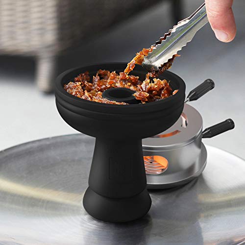 M. Rosenfeld Hookah Bowl Set Silicone – Premium Shisha Bowl Phunnel Hookah Bowl Black For Smoking With Hookah Tongs & Heat Management Charcoal Holder With Cover Hookartis #TOP4
