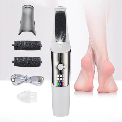 Foot Files Electric Hard Skin Remover Electric Foot Callus Remover for Feet with 3 Roller Heads, 3 Speeds-Waterproof, Rechargeable Professional Pedicure Tool for Men Women Dead Skin Dry Skin