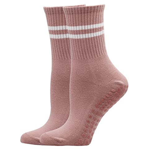 Tanzueistu Pilates Barre Yoga Grip Socks Womens Non Slip Grippers Socks For Yoga Pilate Ballet Dance Workout 5 Pairs (1) #TOP3