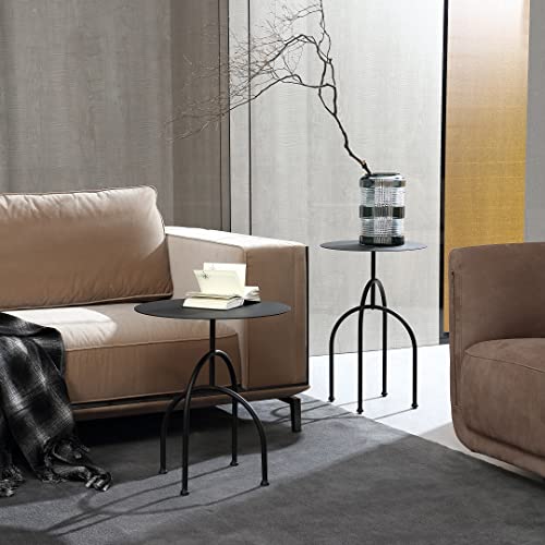 Iron Art Creative Small Side Table Minimalist Style Sofa Corner Round Casual Coffee Table Bedside Storage Small Tea Table Casual Dessert Table Creative Flower Rack (Samll) #TOP6