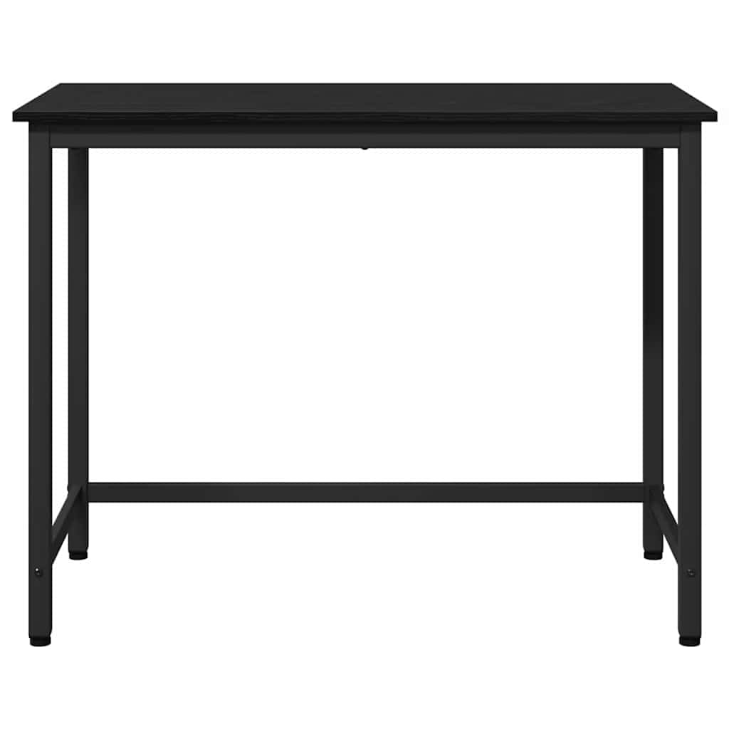 Czarny Stół Dębowy 80 x 50 x 76,5 cm z Drewna Inżynieryjnego i Stali