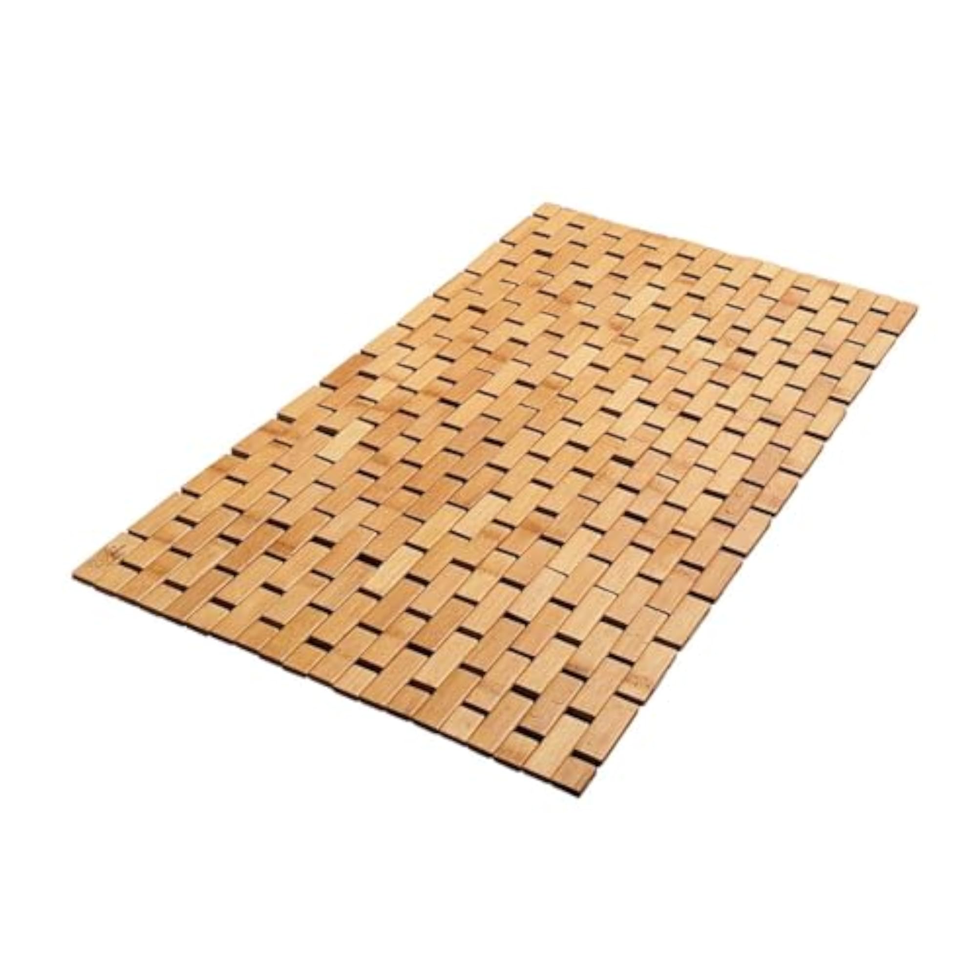 Bamboo Bath Mat Non Slip Decor Accessories Shower Mat for Bathroom