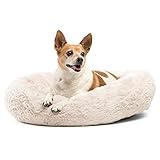 Best Friends by Sheri The Original Calming Donut Cat and Dog Bed in Lux Fur Oyster Small 23x23