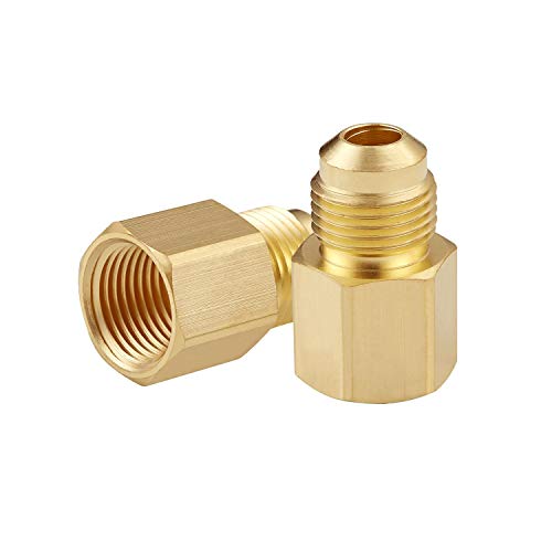 Litorange 2 PCS Brass Flare Tube Fitting Coupling Gas Adapter 1/2
