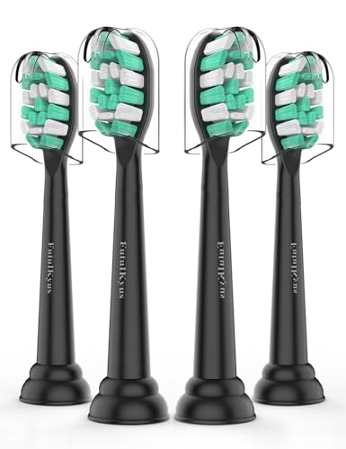 Toothbrush Replacement Heads for Philips Sonicare C2 C1 4100 5100 Plaque Control 1 2 Series Electric Brush Head 4 Pack Black