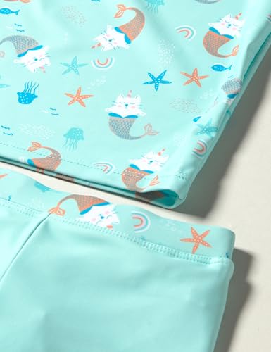 Playshoes Unisex Kinder UV-Schutz Bade-Set zweiteilig Schwimmshirt Badeshorts Badebekleidung, Einhornmeerkatze, 110/116