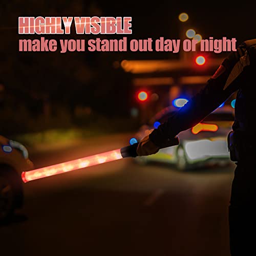 E-Riding 21 Inch Signal Traffic Safety Baton 4 Pieces Led Light Multifunction Traffic Wand With 2 Flashing Modes, Using 2 C-Size Batteries (Not Included) #TOP1