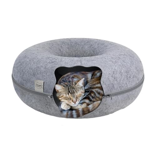 Túnel para Gatos Donut, Túnel De Cama para Gatos Lavable Grande, Túnel De Cama para Gatos, Túnel Circular para Gatos, Cama De Túnel Oculta Interior Al Aire Libre Extraíble