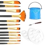 【Fröhliches Geschenk】 Dieses Nylonbürstenset ist ein ideales Geschenk für Erwachsene, Kinder, Malanfänger, Künstler, Malbegeisterte und Maler aller Niveaus. Sie werden dieses fröhliche Geschenk mögen und eine gute Zeit mit Ihnen verbringen