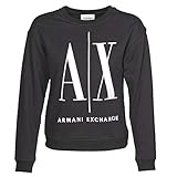 Design moderno ARMANI EXCHANGE Icon Project, Felpa Donna, Nero, S