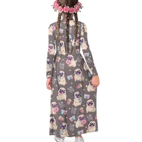 Renewold Long Sleeve Girls' Dresses Casual Dresses with Pockets Girls Swing Twirl Dress Crewneck4