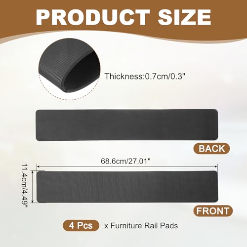 Almohadillas antideslizantes para suelos de madera PATIKIL, protector rectangular 3
