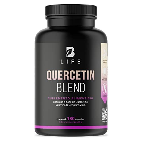 Biomiral, Quercetina de 180 Cápsulas. Ingredientes naturales: Vitamina C, Jengibre y Zinc. Quercetin Blend B Life (180 Cápsulas)