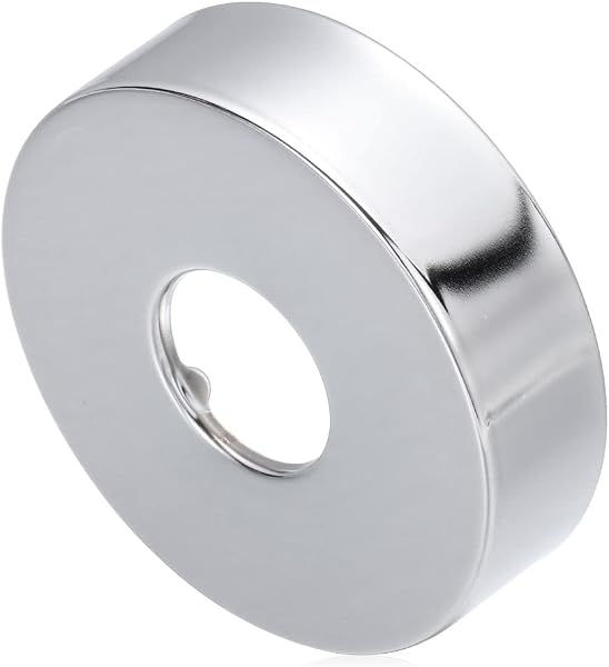 Lot de 2 robinets de douche Ø 25 mm (3/4"), rosace de recouvrement en acier inoxydable, rosace filetée, rosace pour robinets de douche, robinets, tuyau de chauffage (argenté, 100 x 25) - 2