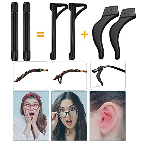 Kechio Upgrade Anti-Slip Eyewear Retainer-Soft And Comfort Glasses Ear Hooks -Glasses Ear Grip 6Pairs (Clear) #TOP4