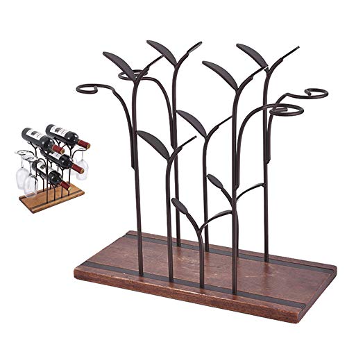 Casier à vin bois métal compact porte-vin de comptoir rustic classique