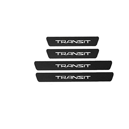 JABL 4Pcs Car Fibra Carbonio Piastra Battitacco, per Ford Transit Custom Connect MK5 MK6 MK7 MK8 2000-2020 Kick Plates Trims Cover Anti-Graffio Protector,Accessori Styling Dll'auto