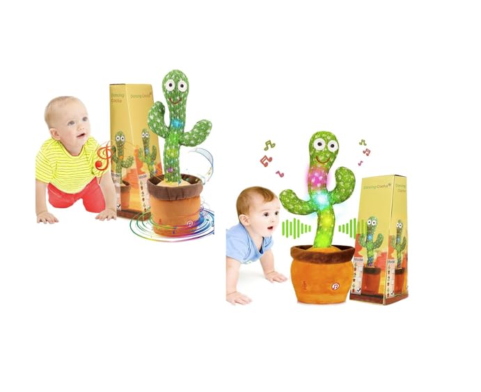 Dancing Cactus That Imitates and Provides Musical Fun, LED Lights, Educational Talking Cactus Toy: Perfect Educational Toys for Boys and Girls