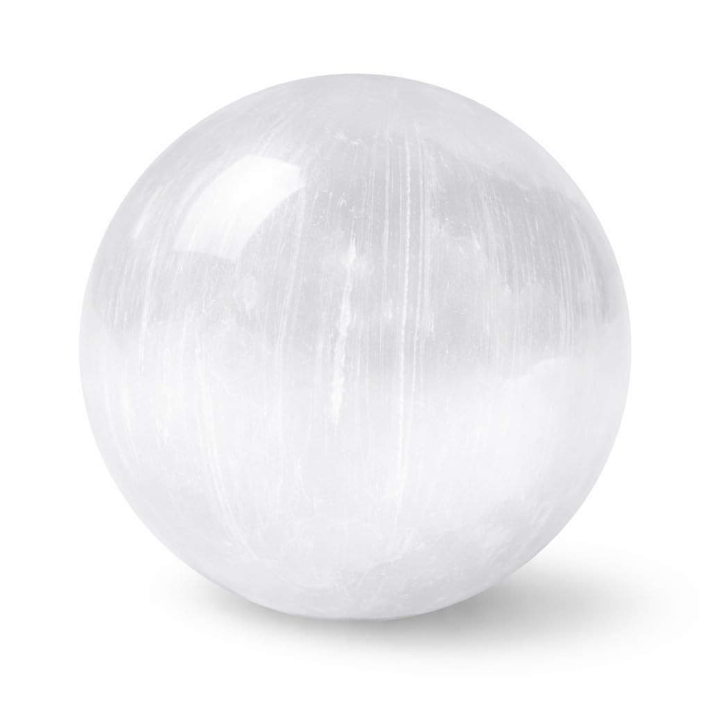 Jet Selenite Ball 50-55 mm – Natural Healing Crystal Sphere for Energy Cleansing, Meditation, Reiki, Home Décor & Positive Vibes