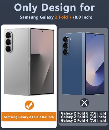 Image of FNTCASE for Samsung Galaxy Z-Fold-7 Case: Magnetic Matte with Hinge Protection & Screen Protector Phone Cases Anti Yellowing Rugged Shockproof Protective Bumper Cell Cover (C-Black)