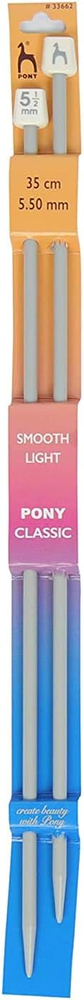 M Fabrics Classic Knitting pin Pair no. 5.5 mm Smooth Light 35cm Long Plastic Needles (Standard Size Multicolour) Size 5