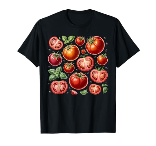 Tomato Season Vegetable Gardener Tomatoes Watercolor Summer T-Shirt