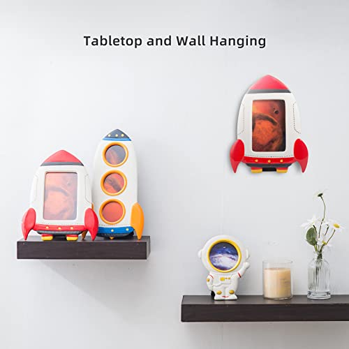 4X6 Picture Frame Rocket Design,Made Of Ceramic And High Definition Glass For Table Top Display And Wall Mounting Photo Frame White #TOP5