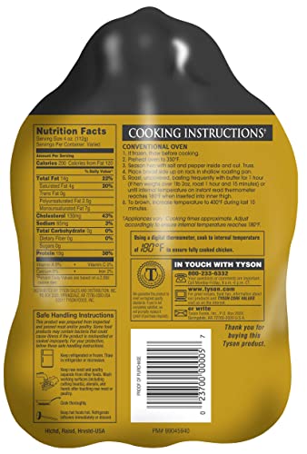 Tyson Premium Whole Cornish Hen without Giblets, 1 Pound - 24 per case.