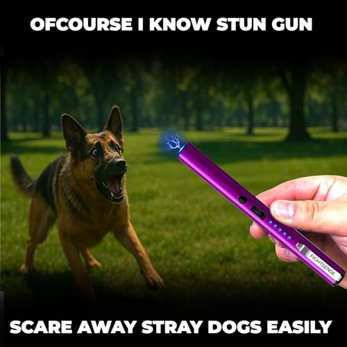 FIGHTSENSE Pen Stun Gun for Self Defense Battery Life Indicator, Belt Clip, Pen Flashlight stun Gun for Women self Defense (Purple) - Thumbnail 6