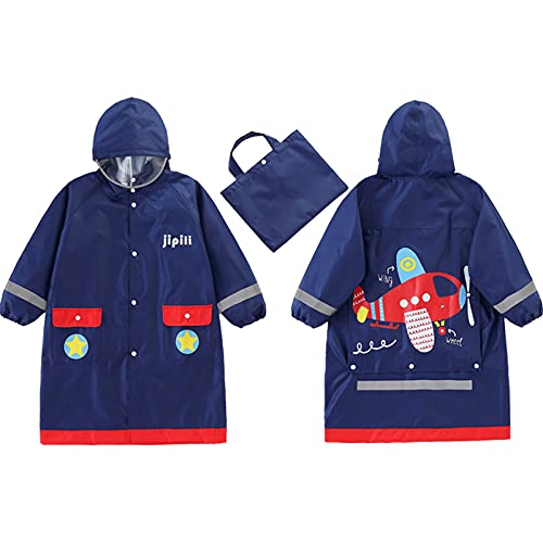Kids Raincoats For Girls Boys Airplane Cartoon Toddler Waterproof Rain Wear Children Raincoat Jacket Poncho L Size #TOP6