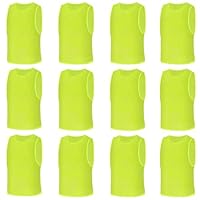 AUYAO Fussballtraining Leibchen Fubball Kinder 12PC Mesh Trimmage Trainingsleibchen Fußball Trainingsweste Herren Sport Markierungshemd Damen Westen Fussball Volleyball Basketball Teamtraining M,Grün