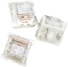 Lot de 110 commutateurs mécaniques pré-lubrifiés silencieux à 3 broches remplaçables à chaud pour claviers mécaniques standard, contacts en alliage doré, durée de vie de 50 m, compatible SMD-LED