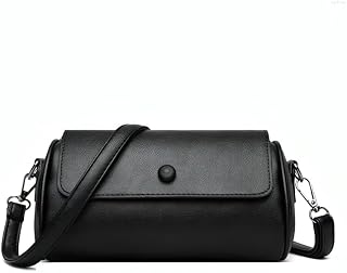 HaveGlam Small Crossbody Handbag, Faux Leather Barrel Bag with Adjustable Strap, Available in Black, Brown, Wine Red Price In India