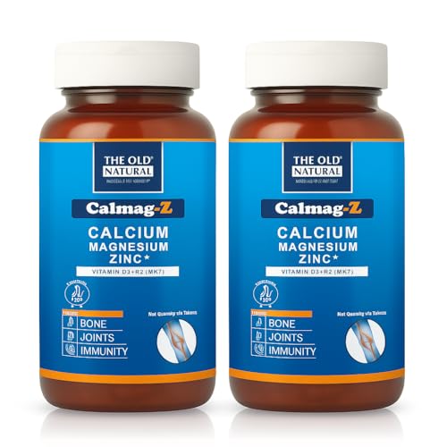 Image of Calmag-Z | Calcium, Magnesium, Zinc with Vitamin D3 + K2 (MK7) | 16 Ayurvedic Herbs | Supports Bone, Joint & Immunity | Clinically Tested | 120 Tablets (Pack of 2)