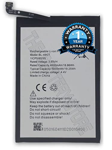 Image of THE BATTERY STORE Original replacment Battery BL-49GT Battery Compatible with Tecno Camon 17 /CG6 /CG7 4900 Battery with 1 Year warrenty (BL-49GT)