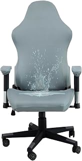 Ergonomic Office Chair Slipcovers with armrest Covers Stretchy Water Repellent Covers for Adults Video Game Reclining Racing Gaming (No Chair) (Silver Grey)…