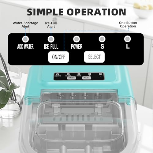 Image of Antarctic Star Countertop Ice Maker, Portable Ice Machine with Carry Handle, 26.5Lbs /24H, 2 Sizes Bullet Ice, 8Cubes in 6 Mins Office /Kitchen /Bar White