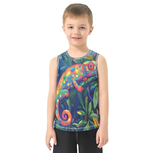 Boys Tank Top, Sleeveless Quick Dry Round Neck Tank Undershirt for Outdoor Play, 3-15 Y2
