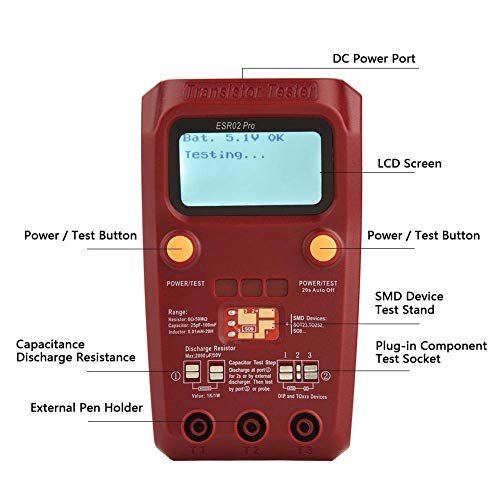 Image of BSIDE ESR02 Pro Digital Transistor Tester,Transistor Inductor Capacitor Meter,LCD Multimeter Transistor Tester with SMD Chip for Diode Triode Resistor Transistor