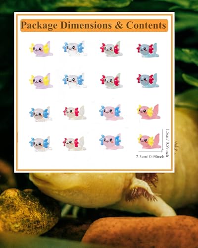 SAFITOYA Lot de 16 breloques en forme de chaussures axolotl phosphorescentes en résine, Mini, Résine, Pas de gemme – vue 2