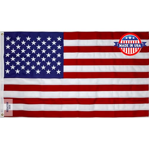 Carrot-Top Beacon Nylon American Flag for Outside & Inside 4x6 - US Flag, Outdoor, United States, Made in USA, Heavy Duty Flag with Brass Grommets