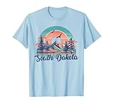 Geographic Location design. South Dakota with mountains and retro sunset vintage design. Show off your love of nature, hiking and the outdoors. Souvenir for men, women and kids who love to hike and travel to South Dakota. Lightweight, Classic fit, Do...