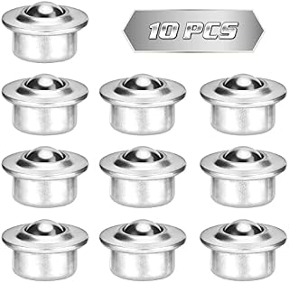 UEETEK 10pcs Stainless Steel Universal Base Metal Ball Bearing Casters Mounted Bearing Transfer Bearings