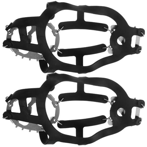COLLBATH Ergonomic 18 Tooth Stainless Steel Crampons Ice Cleats for Outdoor Easy to Carry and Wear
